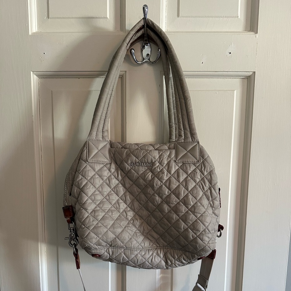 MZ Wallace Medium Sutton Deluxe bag in light grey